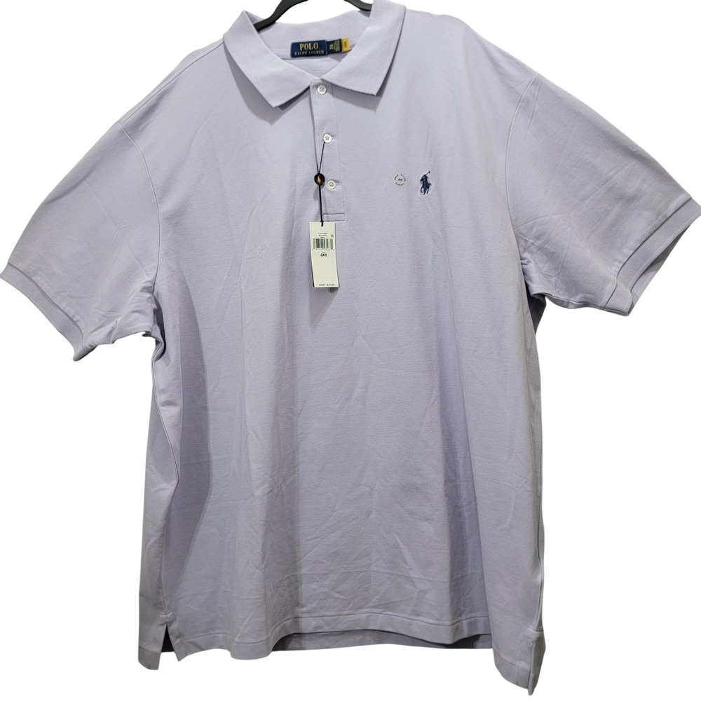 NEW Polo Ralph Lauren Mens 3XB Big & Tall Lavender Classic Polo Shirt Cotton NWT